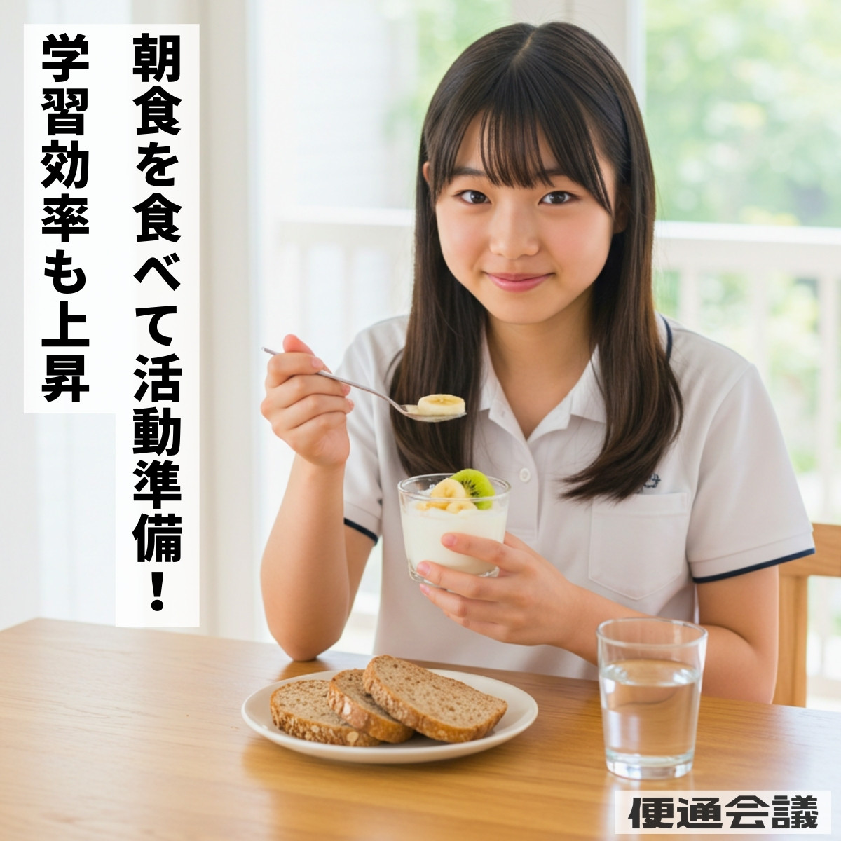 朝食を食べて1日の活動準備をする