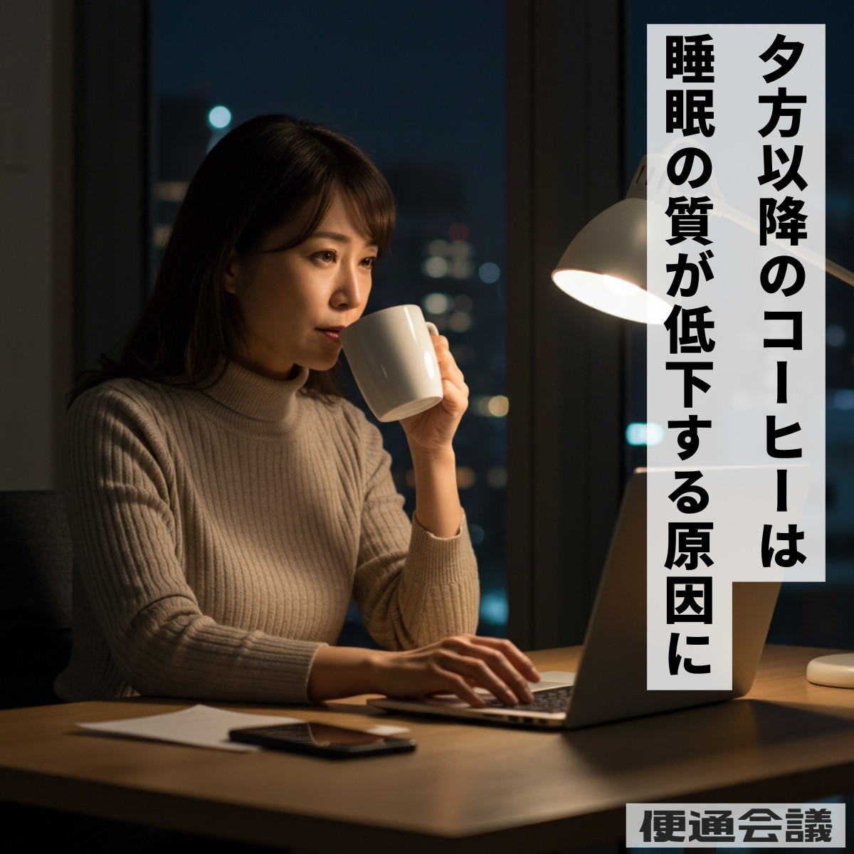 夕方以降にコーヒーを飲むと睡眠の質が低下する可能性がある