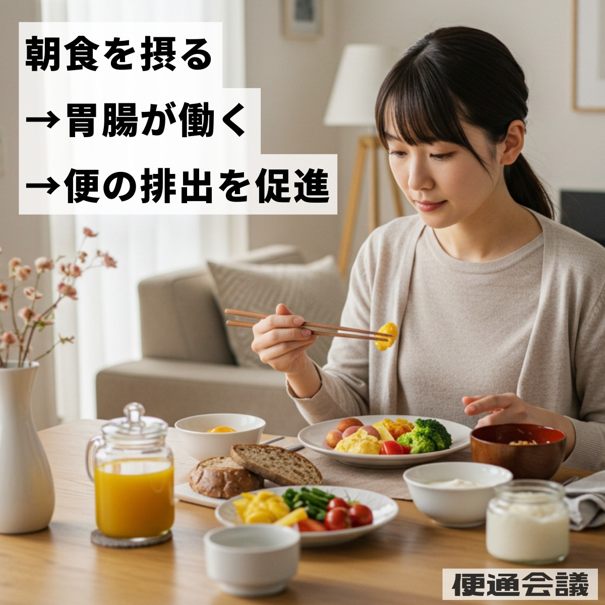 きちんと朝食を食べる 